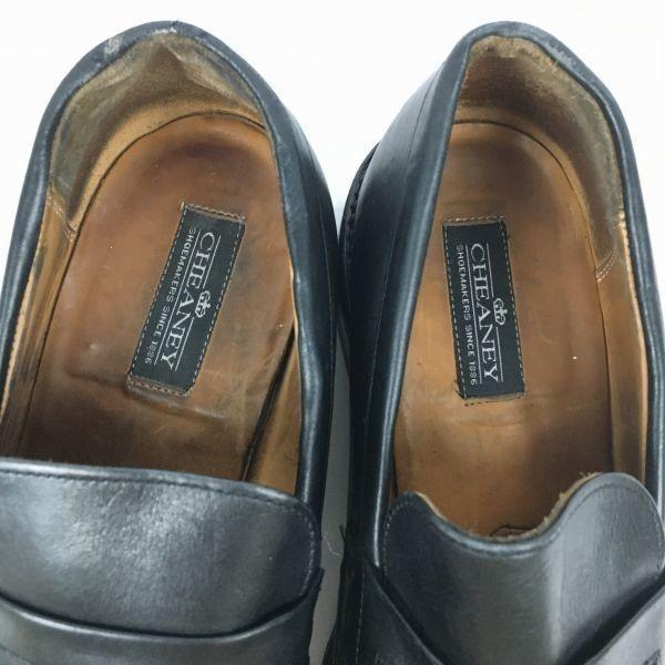 CHEANEY Vintage Tag Penny Loafer Business Schuhe Schwarz Größe 8 26.5 Herren(GEBRAUCHT)