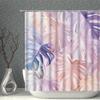 1pc Monstera Leaf Print Shower Curtain - Tropical Pink & Purple Polyester Bathroom Decor with 12 Hooks, Machine Washable