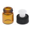 100 Stück bernsteinfarbene Glasflaschen für ätherische Öle mit Öffnungsreduzierer, schwarze Kappen, 1 ml
