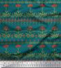 Soimoi Cotton Cambric Fabric Leaves & Floral Artistic Print Fabric by the Metre 42 Inch
