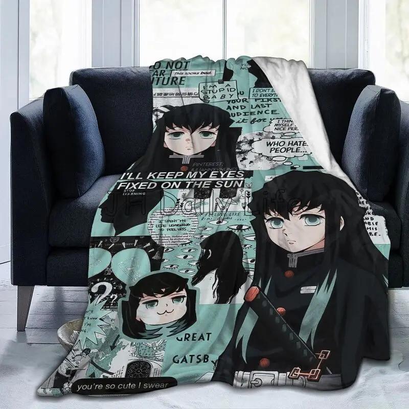 Pandara Jewelry Unisex Cute Anime Muichiro Tokito Flannel Fleece Blanket Lightweight Blanket Soft Warm Cozy Fuzzy Throw Blankets For Travel Work School