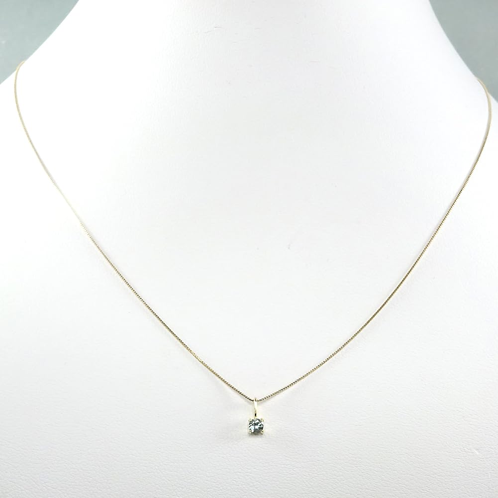 and My Jewelry 18K Alexandrite Pendant Necklace with 10K Yellow Gold Chain [Your Box] (Color-Changing, Approx. 2.7mm) (3018)