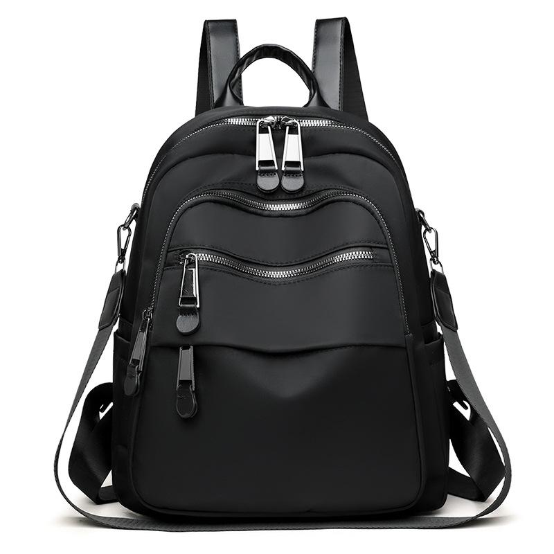 Stylish Nylon Backpack for Women – Lightweight & Water-Resistant Design with PU Accents and Multi-Pocket Storage, Ideal for Daily Use