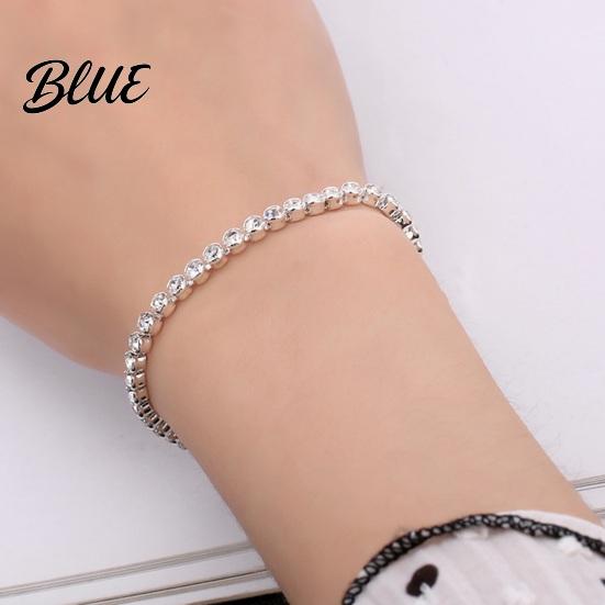 Women Bracelet Bracelet Sparkling Cubic Zirconia Inlaid with Alloy Plating
