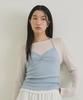 Lingseoul Layered Halter Neck Top Set-Ivory/S.Blue