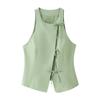 European and American Style, New Women's Clothing, Foreign Style Double-placket Neck Collar Top, Bow-decorated Culottes.