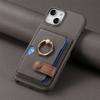 Leather Ring Support Phone Case for IPhone 16E 16 15 14 13 12 11 Pro Max X XR 7 8 Plus Wallet with Card Holder Shockproof Cover