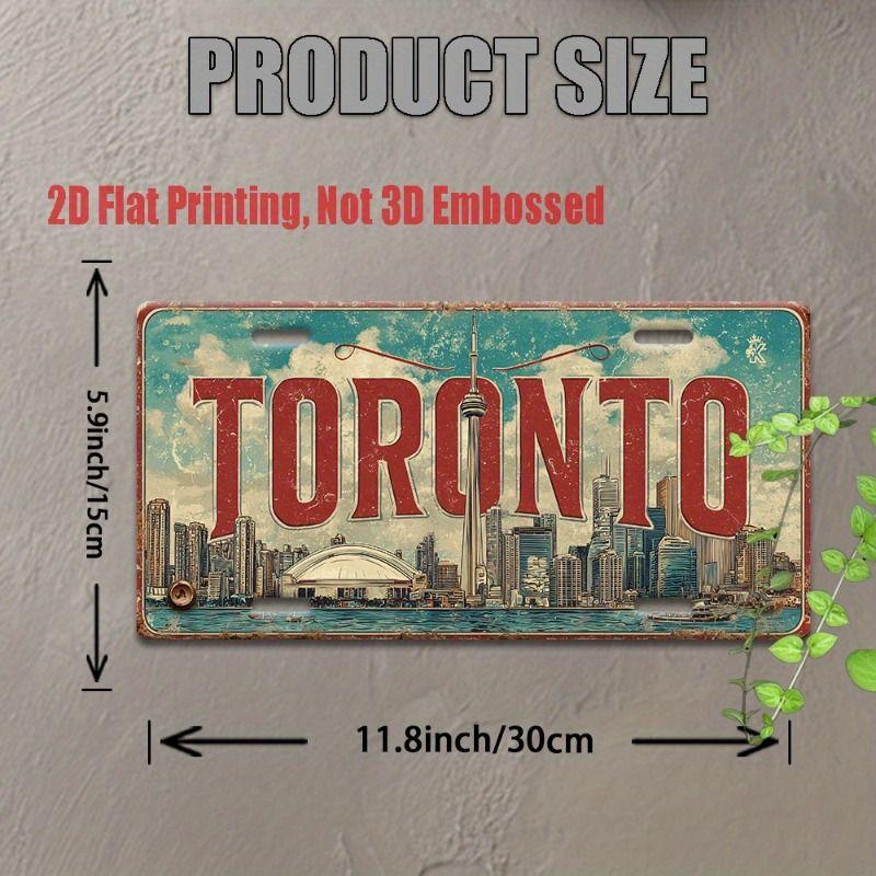 Retro Metal Wall Art Travel Cityscape Decor for Living Room Bedroom Cafe