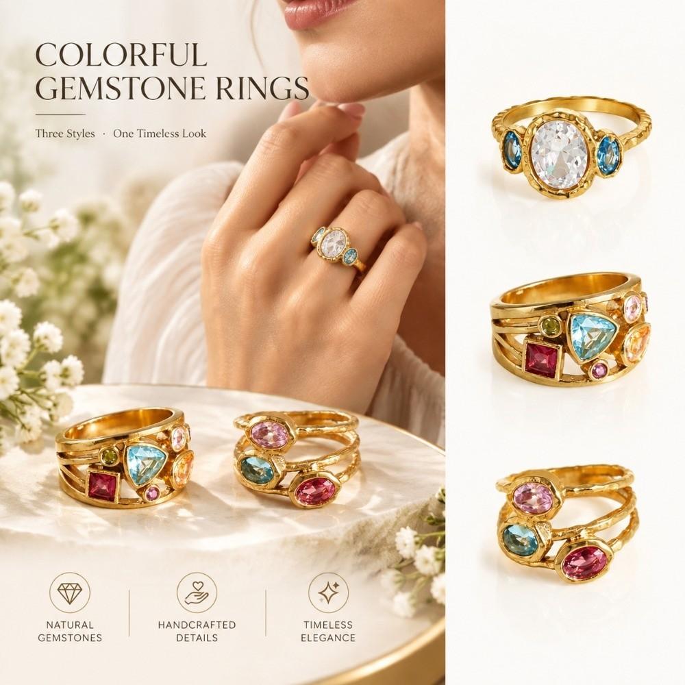 Lightweight Titanium Steel Ring Fade Resistant Hand Jewelry Durable Zircon Ring Birthday Gift