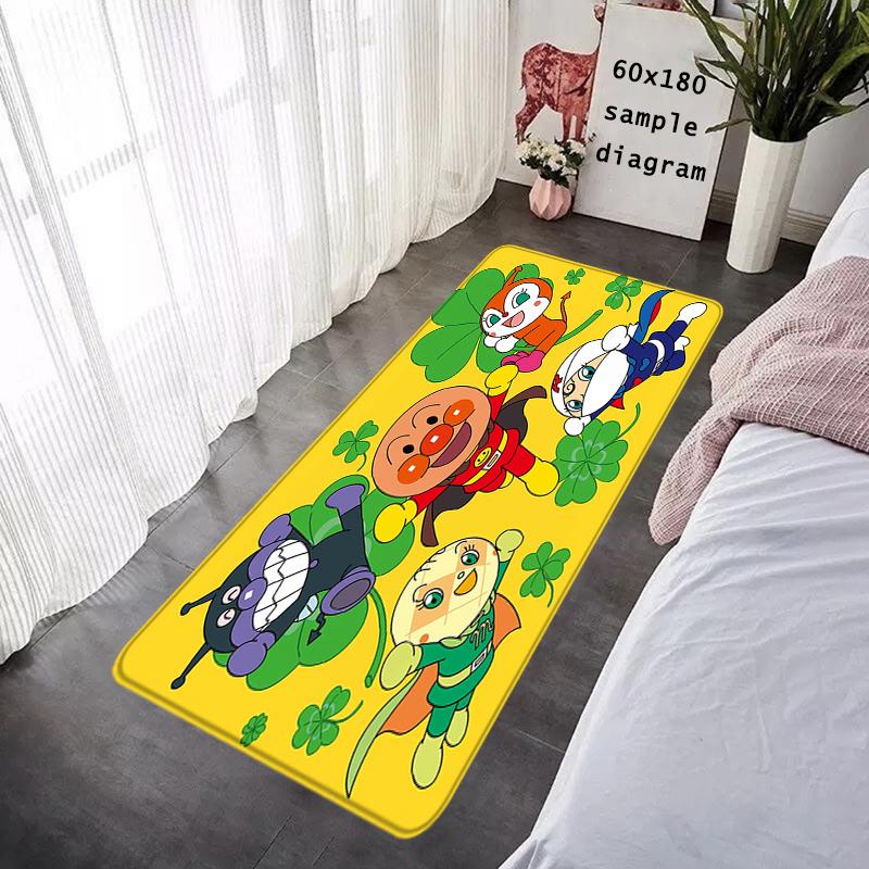 Foot Rug Welcome Floor Mat for Entryway Anpanman Cartoon Bathroom Hallway Carpet Kitchen Water Absorbed Rugs Fluffy Home Decor