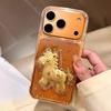 3D Gold Horse Get Rich Sequin Transparent Phone Case For iPhone 17Promax 17Pro 12 13 14 15 16 Pro Max 15 Plus 11 Shockproof Cover