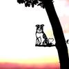 1pc Dog On Branch Steel Silhouette Metal Wall Art: Ideal Patio Decoration for Birthdays