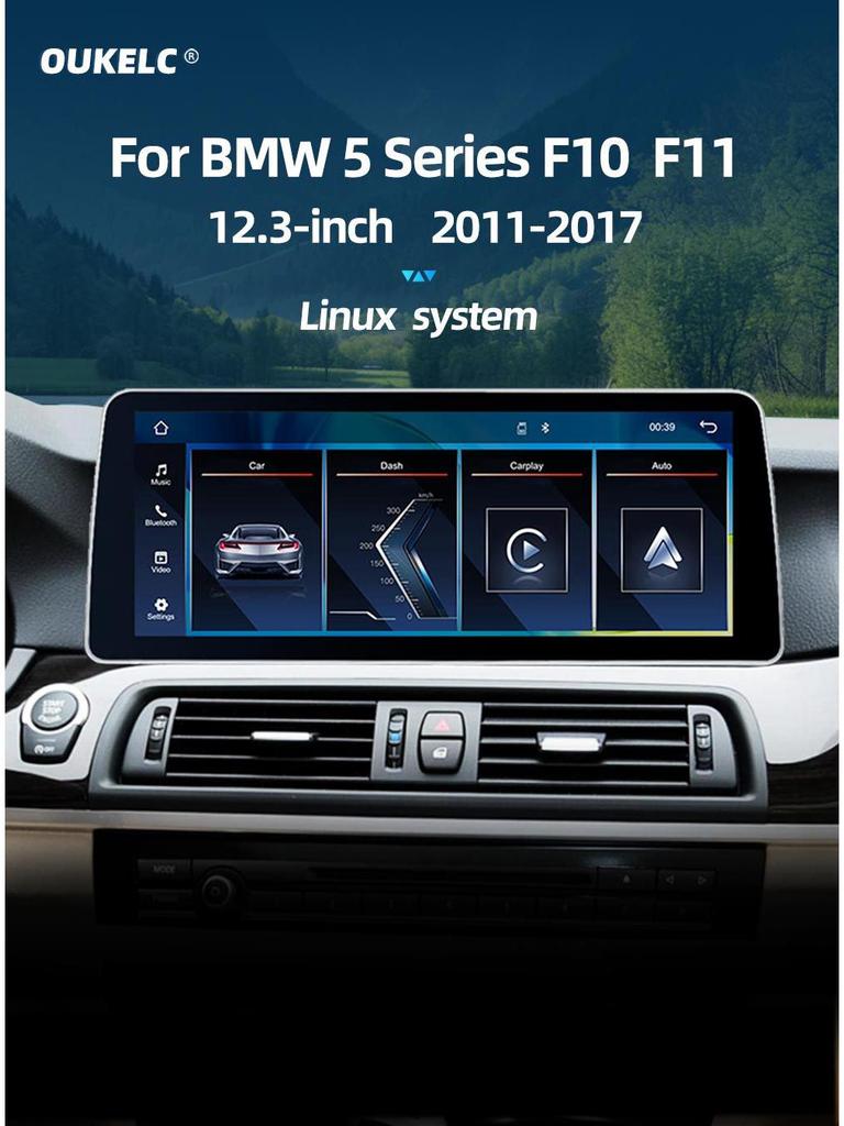 12.3-Inch BMW 5 Series F10/F11 Central Control Screen with Wireless CarPlay & Navigation