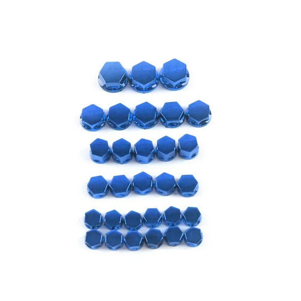 30pcs Screw Cap 1.4cm(3pcs) Blue 1.0cm(10pcs) 1.2cm(5pcs Motorcycle Screw Nut Bolt Cap Covers Colored Screw Cap