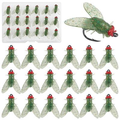 Kit 18 Pezzi Esca Bionica per Pesca a Mosca Mosche da Pesca a Mosca Esca Kit Jigs per Trota Swimbait Mosche Secche Ganci per Pesca a Mosca Acqua Dolce Acqua Salata