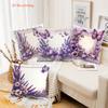2D flat printing Lavender and Butterfly Patterned Decorative Throw Pillows Polyester pillowcase, sofa decorative cushion cov