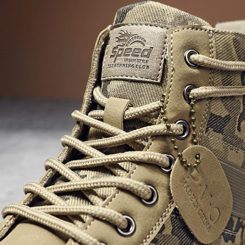 High-top Men's Boots Casual Outdoor Men Desert Boots Camouflage  Lace-Up Platform Desert Boots Fashion Durable Men's Ankle Boot