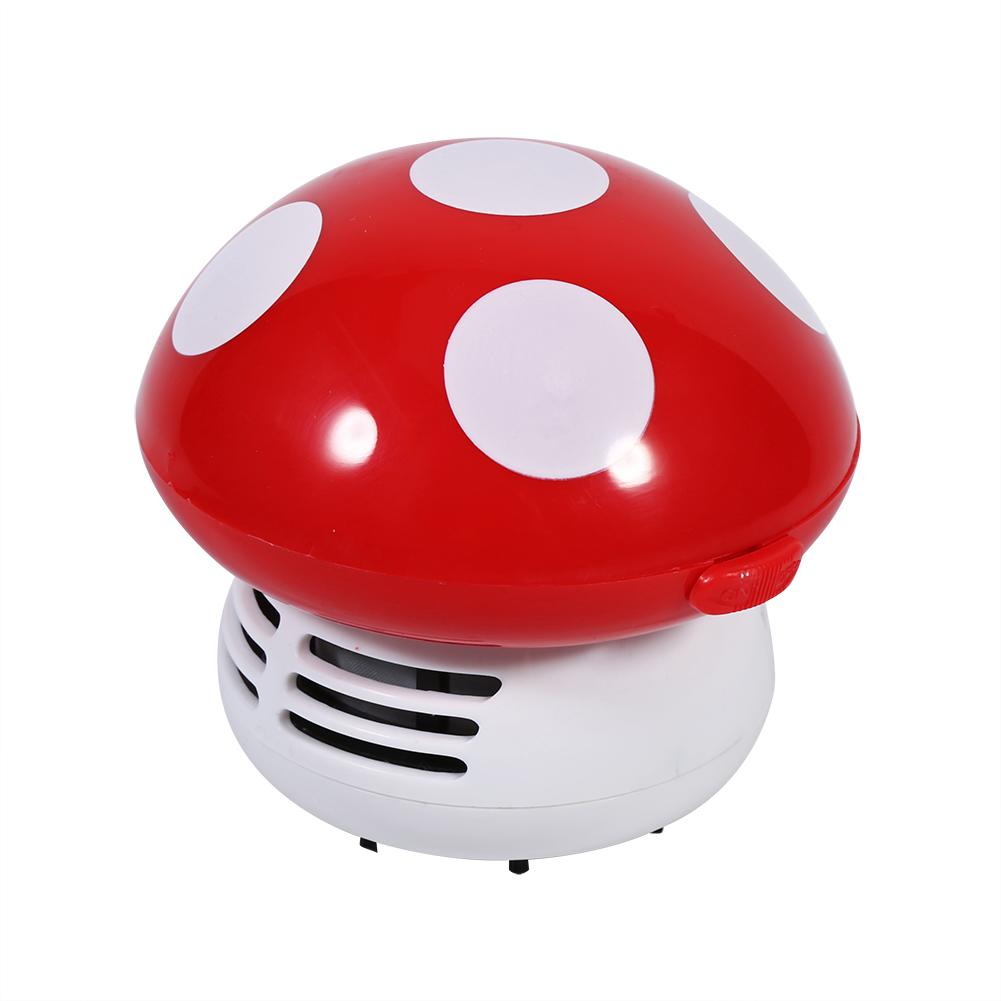 Cute   Mushroom Shape Desktop Keyboard Corner Dust Vacuum Cleaner Sweeper New (Red)