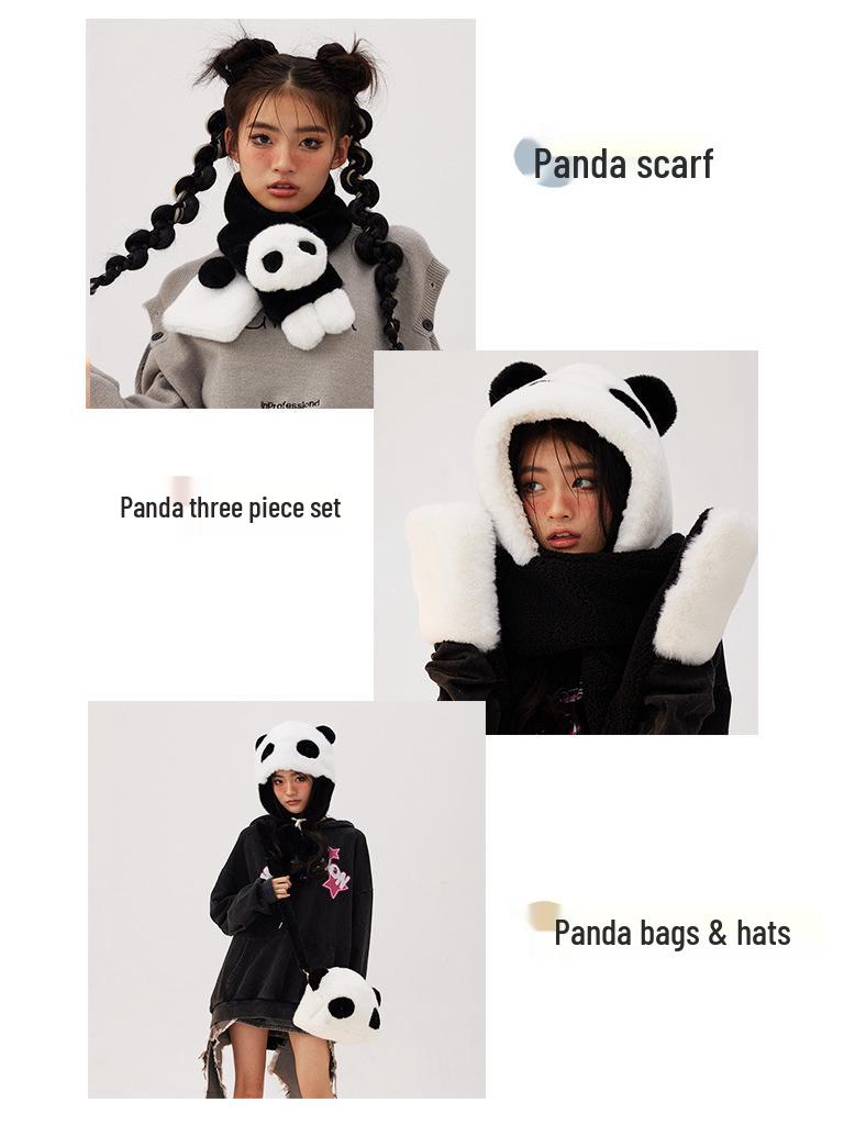 Cute Plush Panda Women's Winter Earmuffs - Cartoon Ear Warmers, Cold-Proof, Cozy and Stylish for the Season