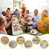 Holz 6-teiliges Sonnenblumen-Mandala-Untersetzer-Set mit Aufbewahrungsständer - Hitzebeständig