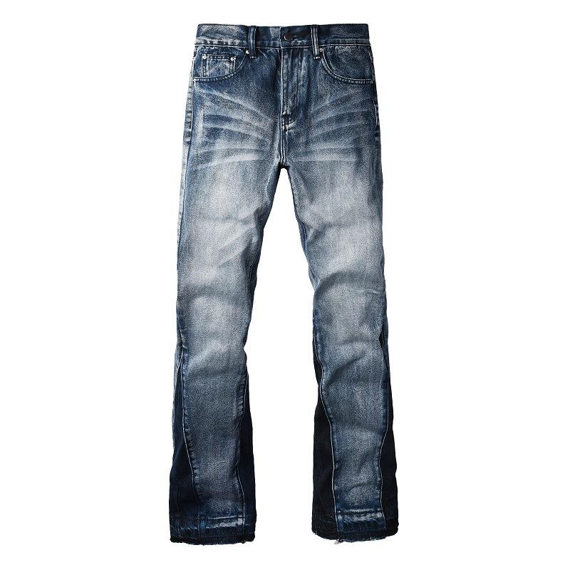 

micro-pull jeans men s trend shows high boys pants slimming versatile micro-pull pants men s pants tall extended version 4XL/40