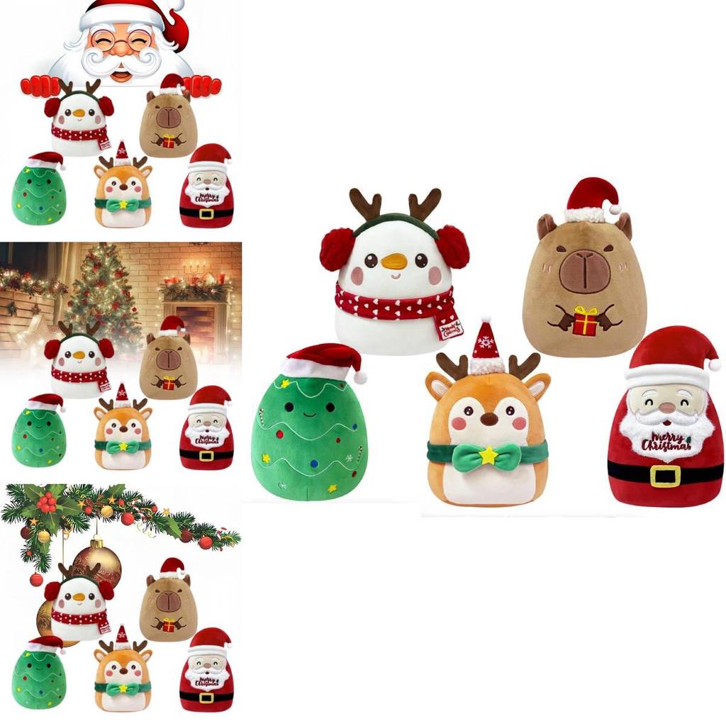 Plush Christmas Santa Claus Snowman Pillow Soft Decorative Cushion For Home Holiday