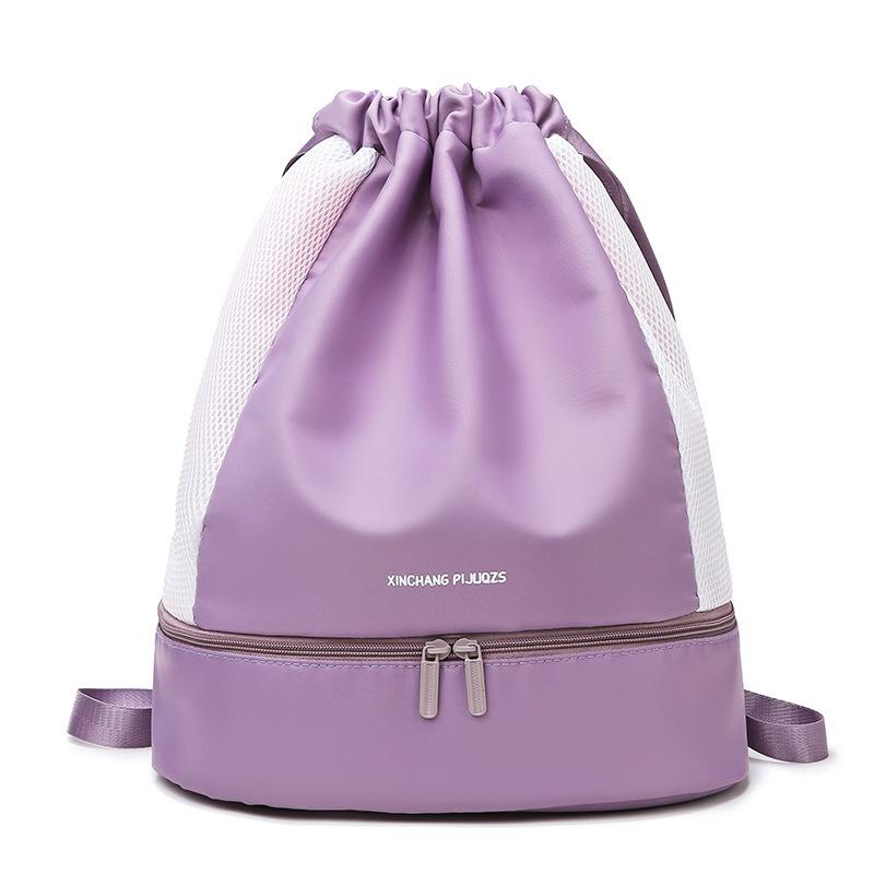 

Женская спортивная сумка: Разделение влажного/сухого, Отделение для обуви, Спорт, Плавание, Йога, Путешествия, Легкий, Двойной плечевой. светло-фиолетовый