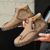 TUINANLE Frühling Handgefertigt Leder Herren Stiefel Design Sneaker Mann Atmungsaktiv Freizeit Schuhe Stiefeletten Outdoor