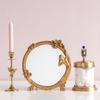Vintage Baroque Wall-Mounted Mirror for Bedroom Artistic Elegant Home Decoration Environmentally Gold Large Stand Desktop Mirror