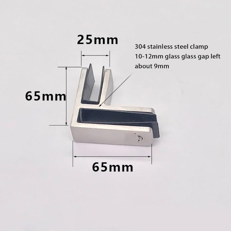 304 Stainless Steel Glass Clip Holder Heavy Duty Glass Clip Bracket For Tempered Glass