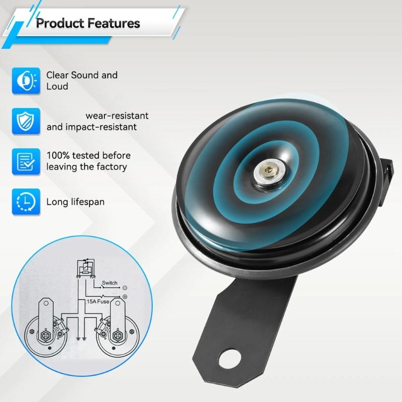 Double Tone 12V Vehicle Horn Replacement Weatherproof Designs Heavy Duty Auto Horn Set Vehicle Accessories for Vehice