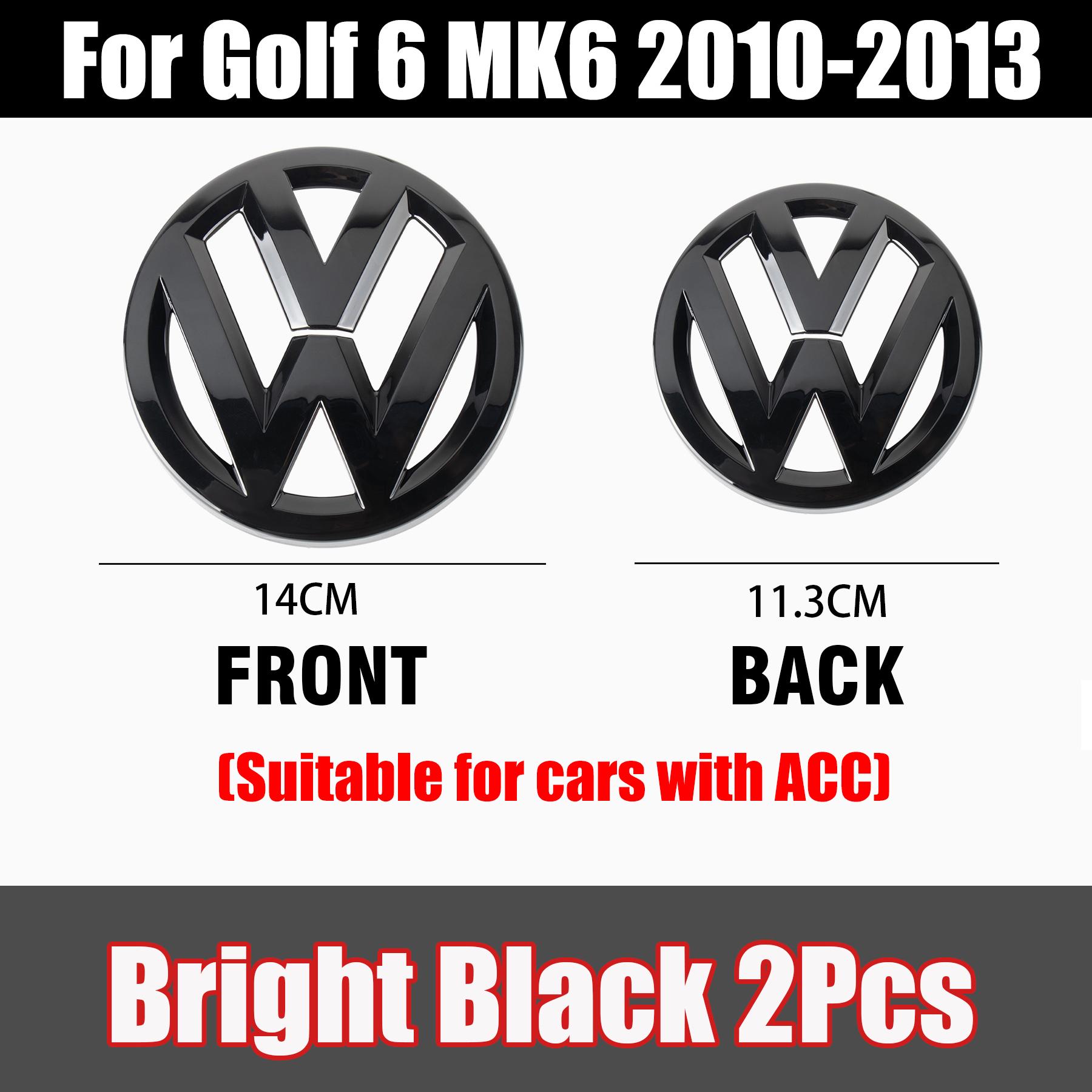 

1/2Pcs Car Front Bonnet Grill Badge Rear Trunk Emblem Logo Cover Not Affect ACC For Volkswagen VW Golf 6 MK6 2010 2011 2012 2013