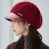 Autumn and Winter Elegant Woolen Beret Retro Casual Thickened Hat Outdoor Windproof Warm Painter Hat