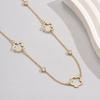 1pcs Fashionable and Elegant Popular Hollowed Out Five-leaf Clover Inlaid Zirconia Necklace, Fashionable and Versatile Four-leaf