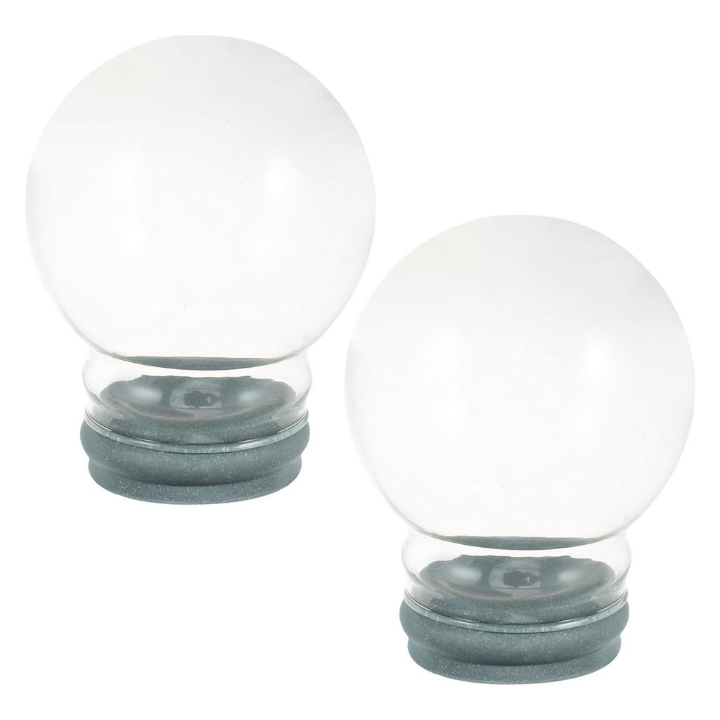 2Pcs Glass Snow Globe Empty Jar DIY Craft Kit for Home Party Decor Fillable Creative Water Globe 80Mm DIY Crafts for Kids