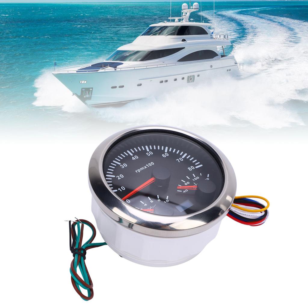 3 In 1 85mm Tachometer 8000rpm 40 To 120 Celsius Water Temp 0 To 10bar Oil Pressure 7 Color Backlight for Car Truck Boat