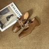 New Women Bowknot Square Toe Ballet Shoes Comfort Leather Low Heels Ballerina Ladies Footwear Shallow Mouth Mary Jane Loafers
