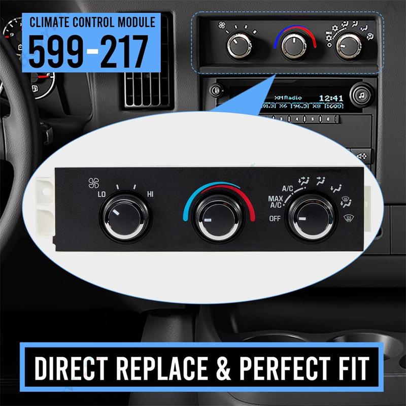 599-217 HVAC For 1996-2014 Chevrolet Express 1500 2500 3500 GMC Savana Heater A/C Control Switch Front Climate Control Module 599-217