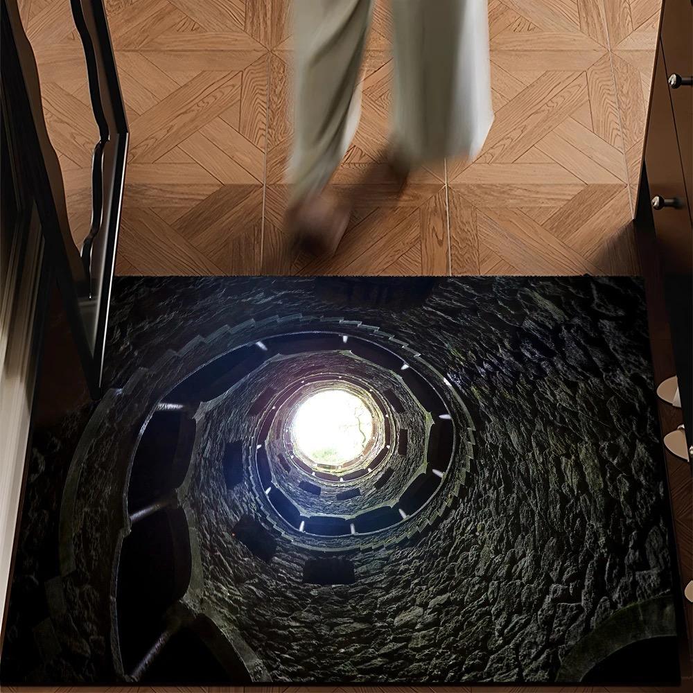 70x100cm 3D Visual Polyester Floor Mat – Durable Velvet Non-Slip Bathroom Door Rug