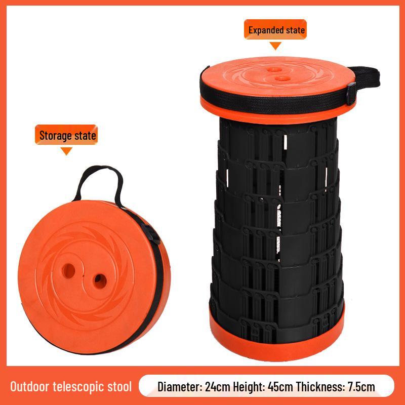 Collapsible 3-Buckle Telescopic Camping and Fishing Stool - Portable & Lightweight Rainbow Design