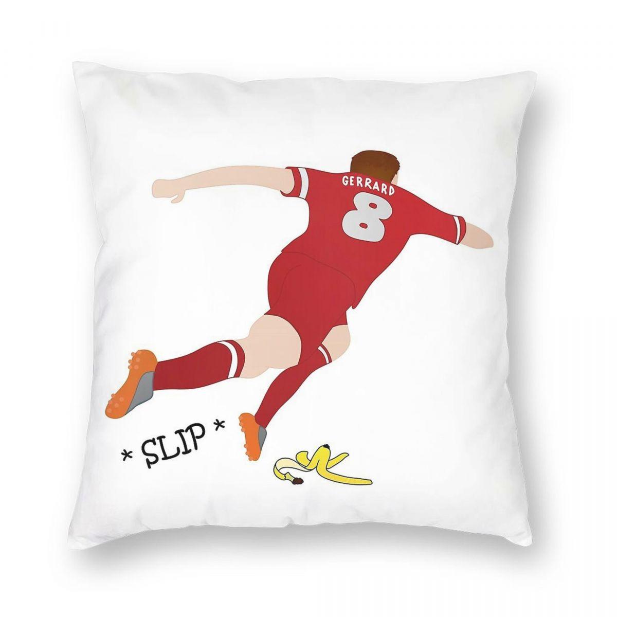 Steven Gerrard Slip Pillowcase Polyester Linen Velvet Printed Zip Decor Sofa Cushion Cover 30x30cm