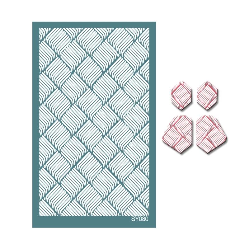 Polymer Clay Coloring Silk Screen Stencil Reusable Line Pattern Printing Clay Stamps DIY Earrings Jewelry Making Pottery Tools