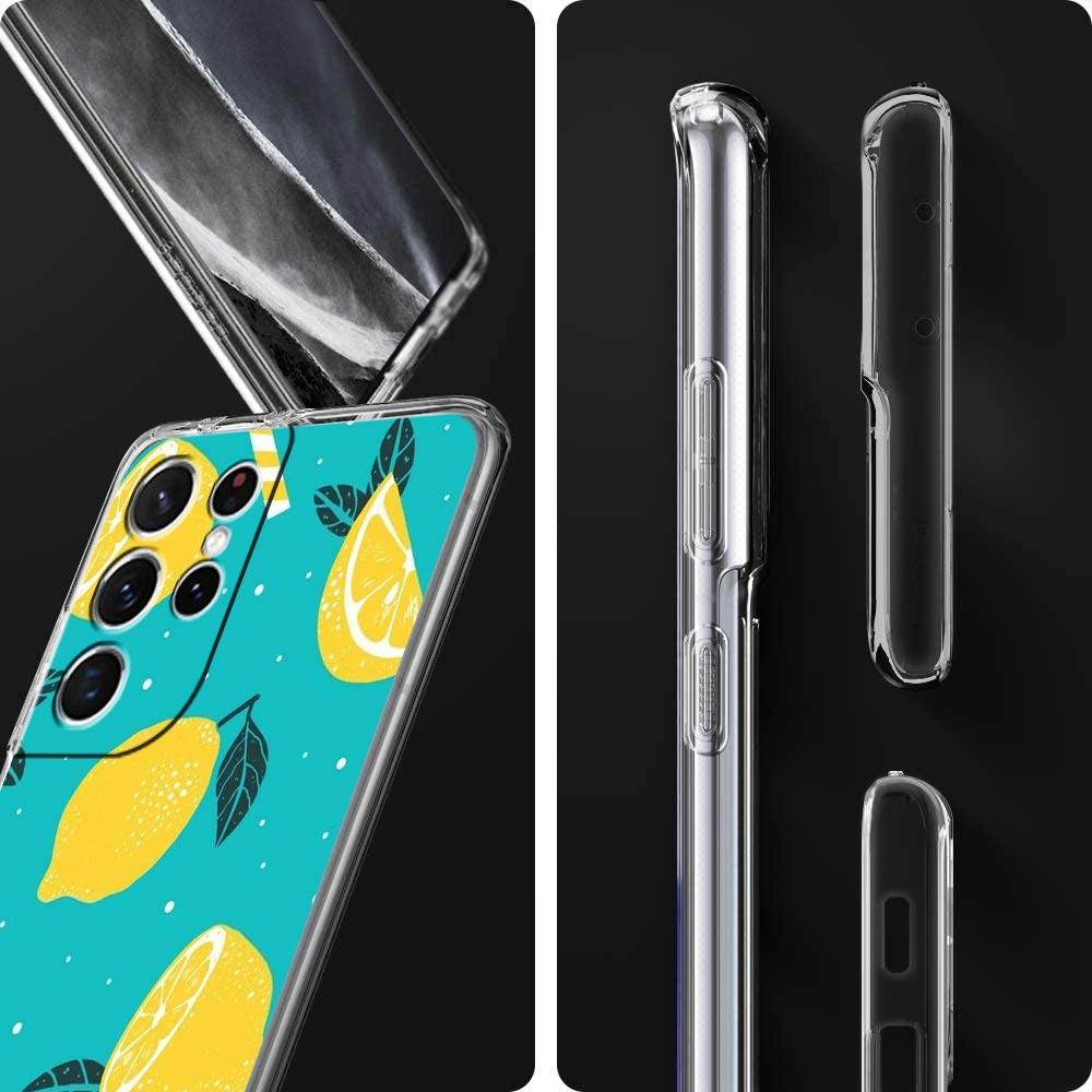 Mediterranean Lemon Phone Case For Samsung Galaxy S22 5G S20 Ultra S21 FE 5G S10E S9 S8 S10 Plus Note 20 10 Clear Silicone Cover