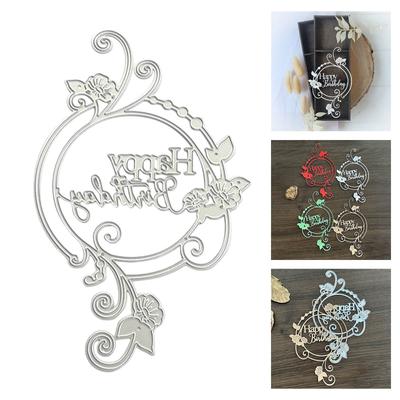 Birthday Wreath Carbon Steel Die Cut Templates Decorative Embossing Paper Die for Scrapbooking Photo Album Card Making