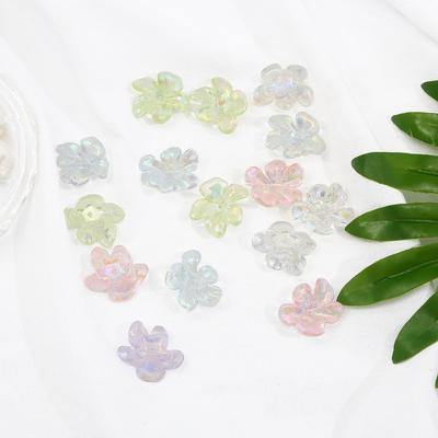4 Stück bunte Blumen-Perlen aus Acryl für die DIY-Schmuckherstellung
