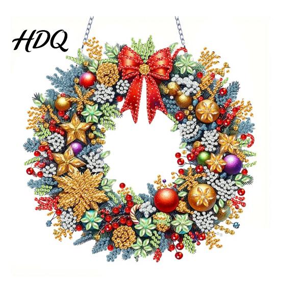 Handgemaakte Kerstversieringen Faux Diamant Art Kit Kerstman Sneeuwpop Hangende Versiering DIY Feestelijke Strass Decoraties Acryl Hanger met Strass