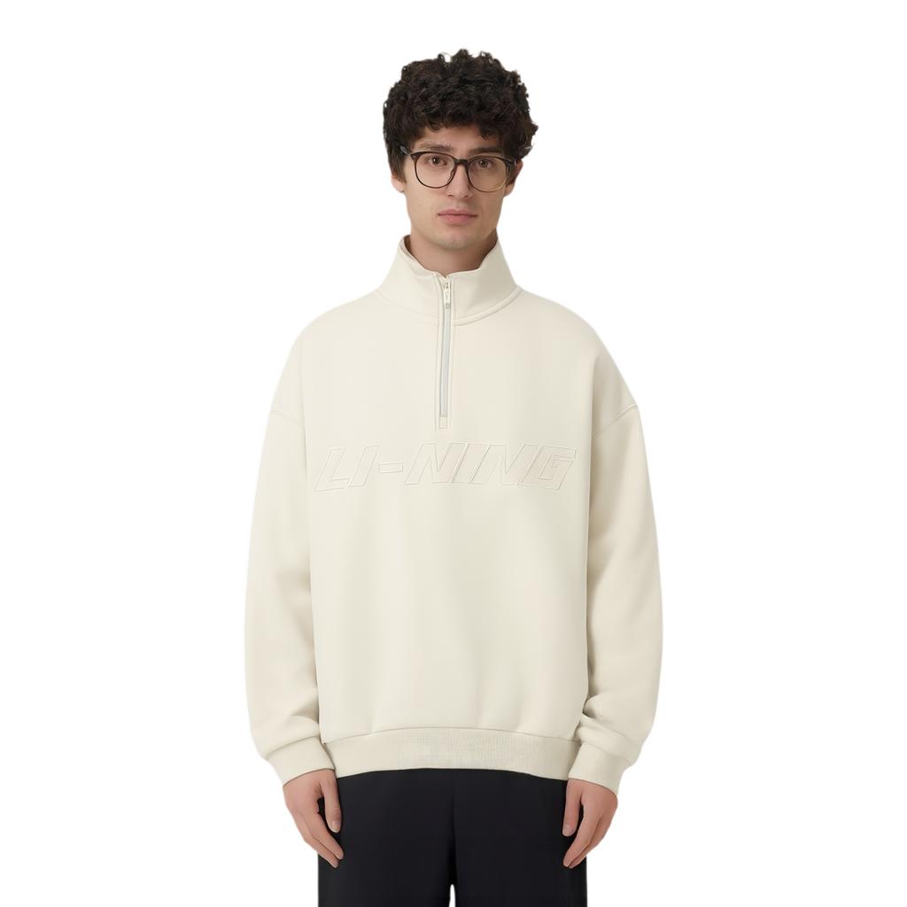 Li Ning Sports Trend Series Loose Stand Collar Couple Hoodie Unisex Hoodies AWDV821-1