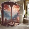 A Bathroom Shower Curtain Featuring a Traditional Style Music Concert Design, Suitable for The Cold Clothing Festival, Include