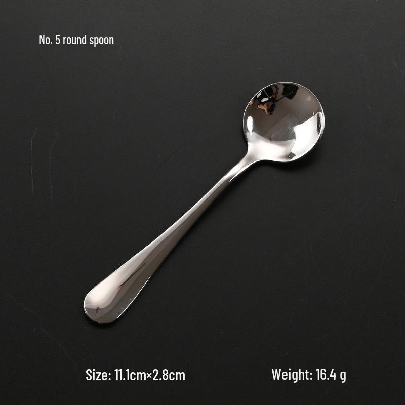 410 Stainless Steel Long Handle Dessert Spoon for Home, Restaurant, and Hotel Use