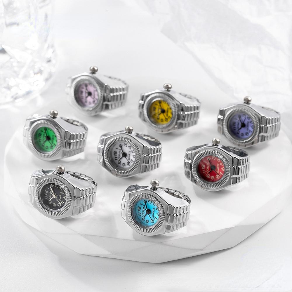 1pc Quartz Watch Ring Watch Digit Dial Rectangle Unisex Fashion Jewelry Gifts
